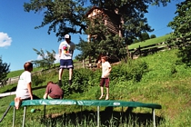 Trampolin und Baumhaus